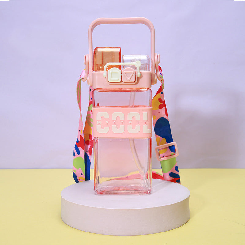NIYO TOYS 2 in 1 kids water bottle with colorful strap and fun block accessories