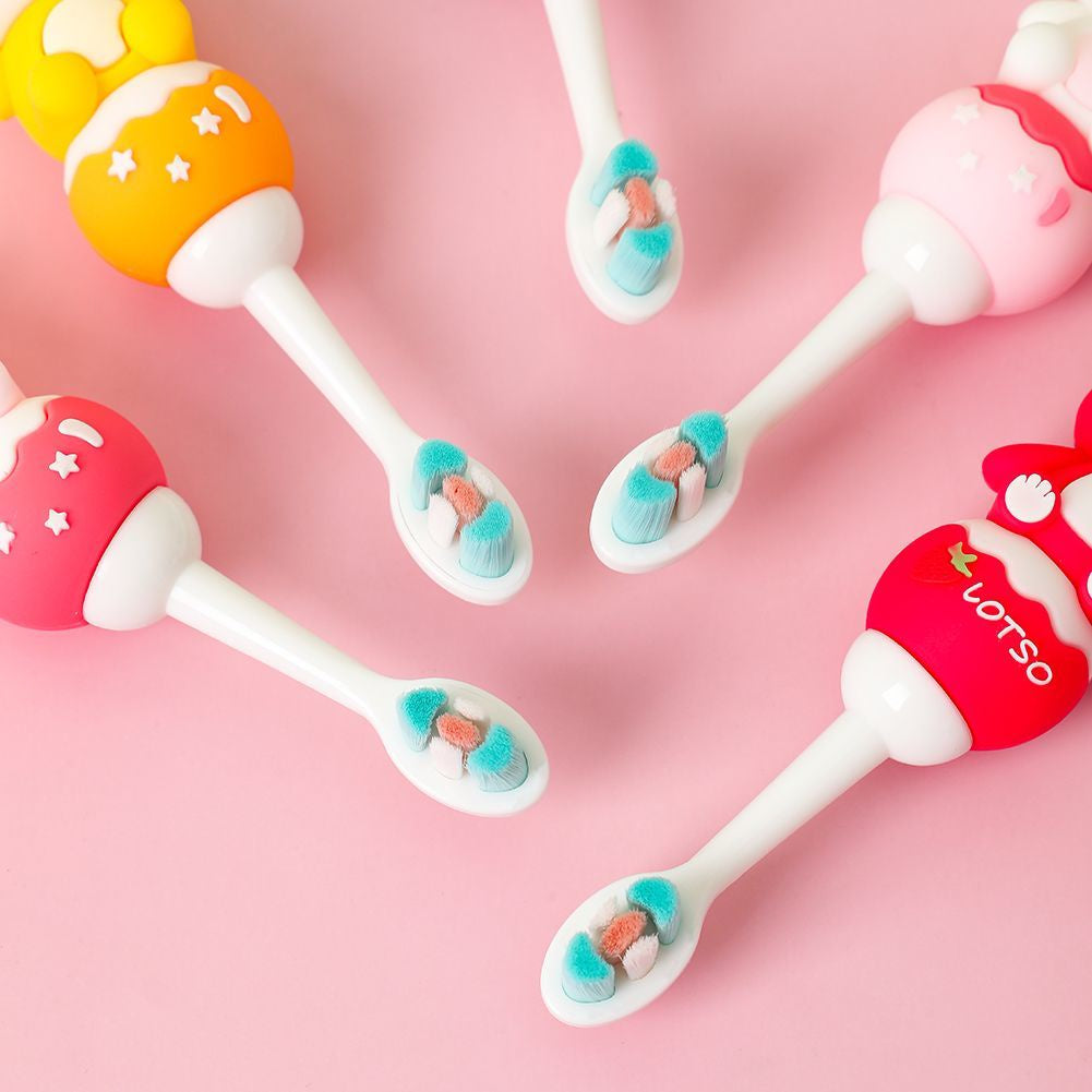 NIYO TOYS kids 3D teddy bear toothbrush in bright colors for fun and engaging oral care