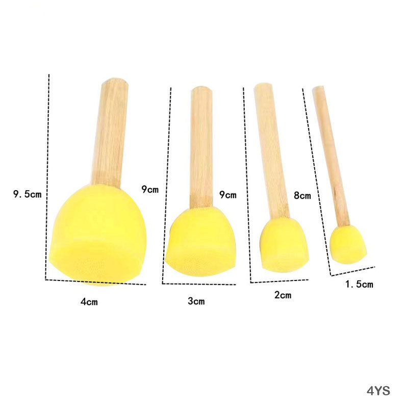 Set of kids sponge art tools in various sizes for creative painting activities