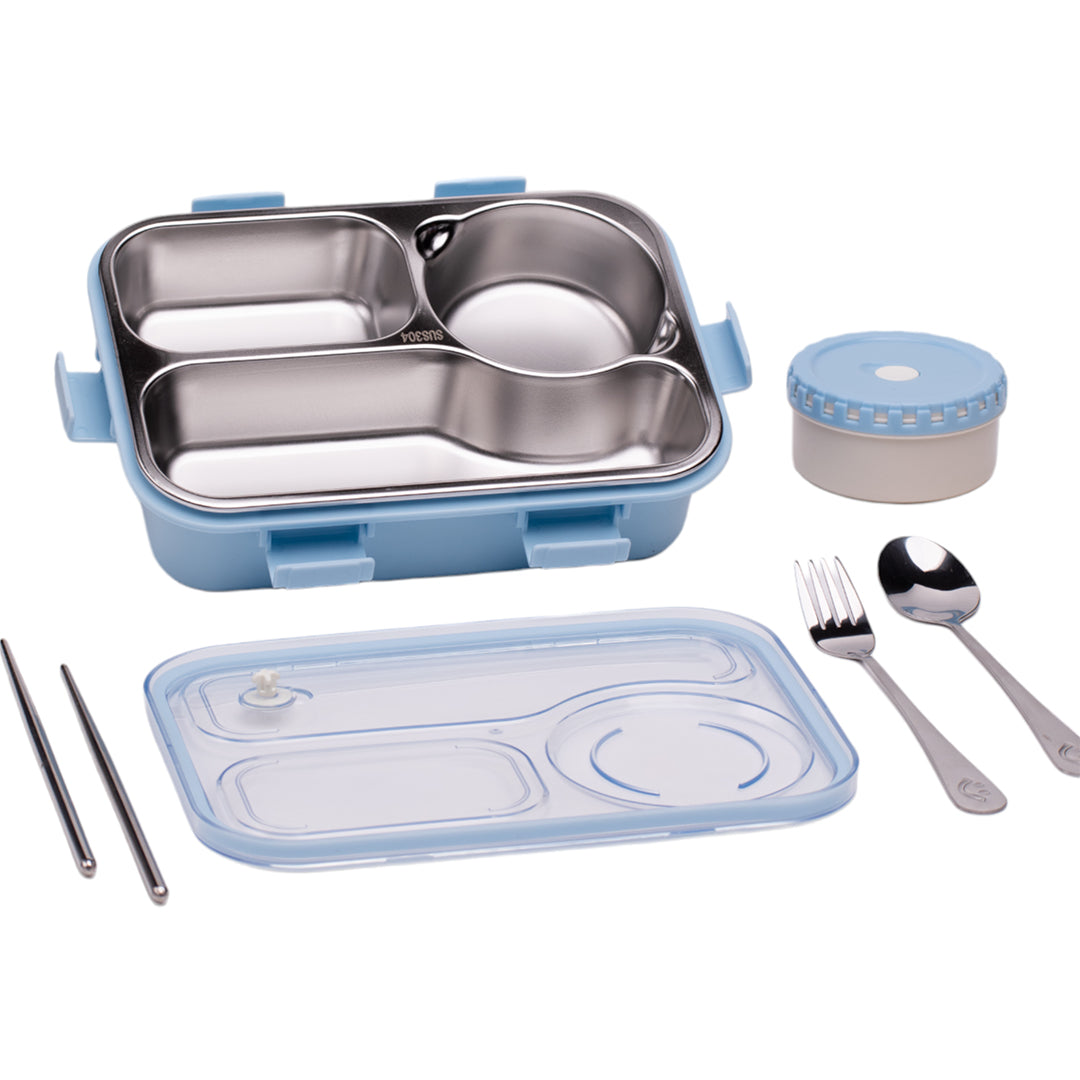 NIYO TOYS Korean bento box for kids with multiple compartments and utensils for convenient lunch packing