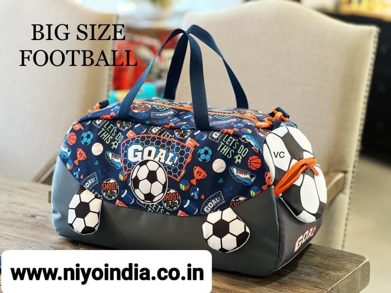 Large unicorn duffle bag with colorful sports-themed design for versatile use