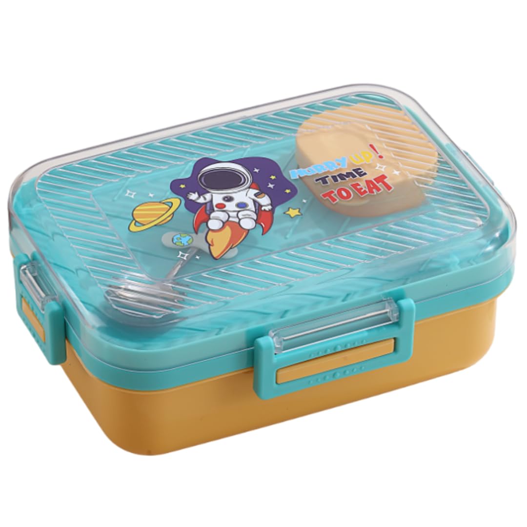 NIYO TOYS leakproof kids lunch box with colorful rocket design for school meals