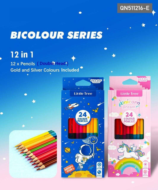 NIYO TOYS BiColour Series Pencil Colors Set with 12 Double-Headed Pencils in Vibrant Colors