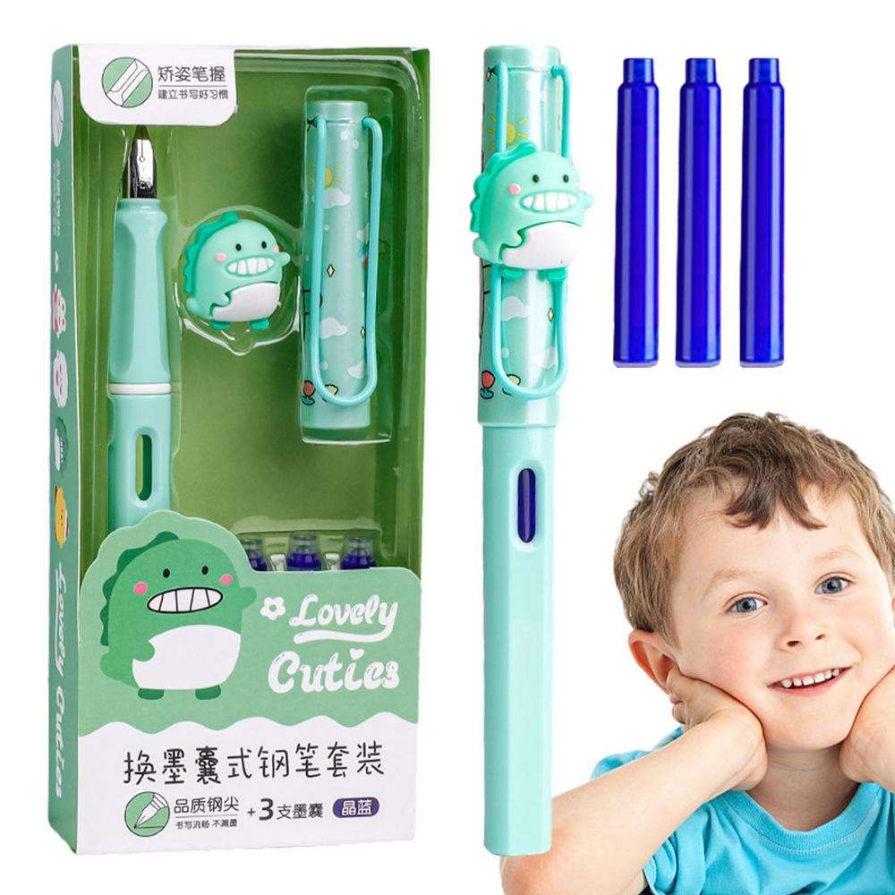 Kawaii mechanical pencils in mint green with cute character design for kids and school supplies