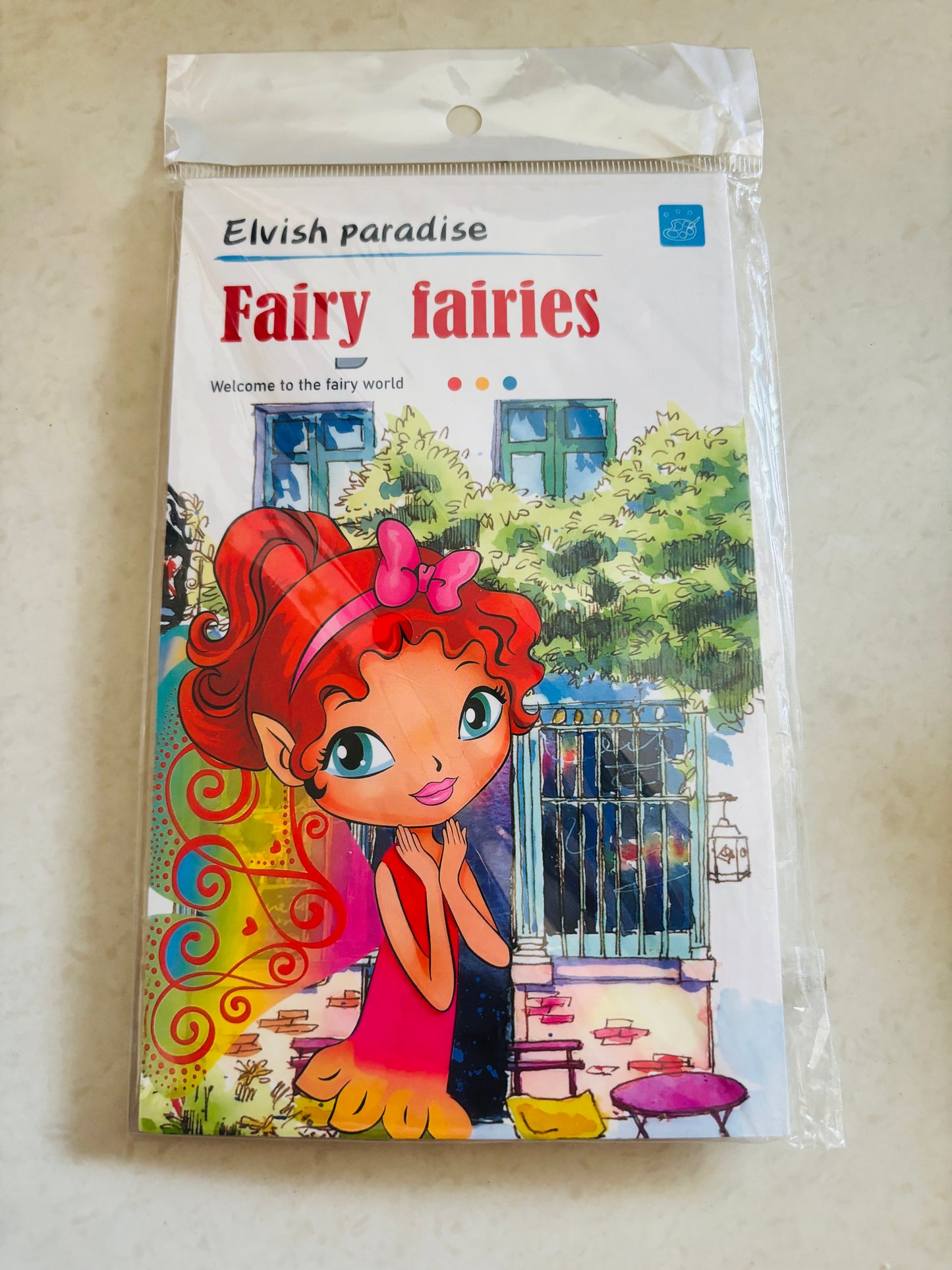 Elvish Paradise Magic Water Painting Book for Kids featuring colorful fairy illustrations