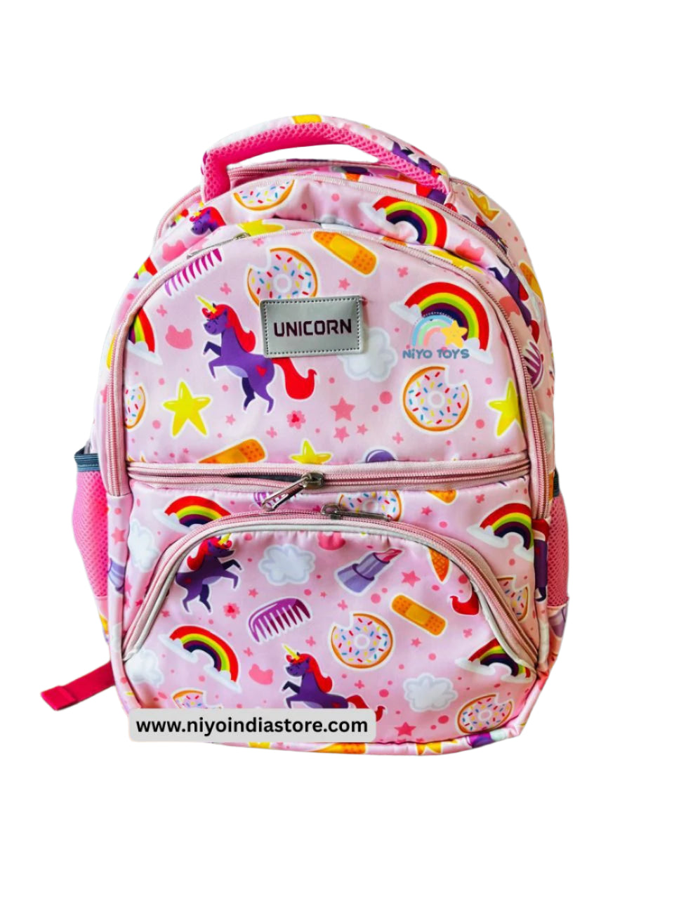 NIYO TOYS Magical Unicorn School Bag with Colorful Unicorns and Rainbows Design for Kids