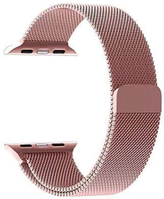 NIYO TOYS Rose Gold Mesh Strap for Smartwatches, Stylish and Adjustable Design