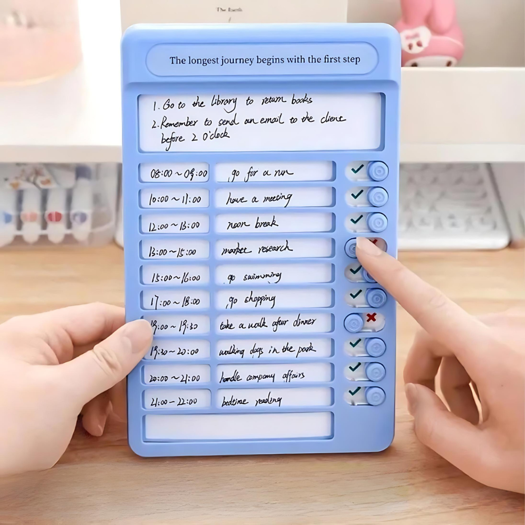 NIYO TOYS multifunctional schedule tracker for kids featuring an organized layout for daily tasks