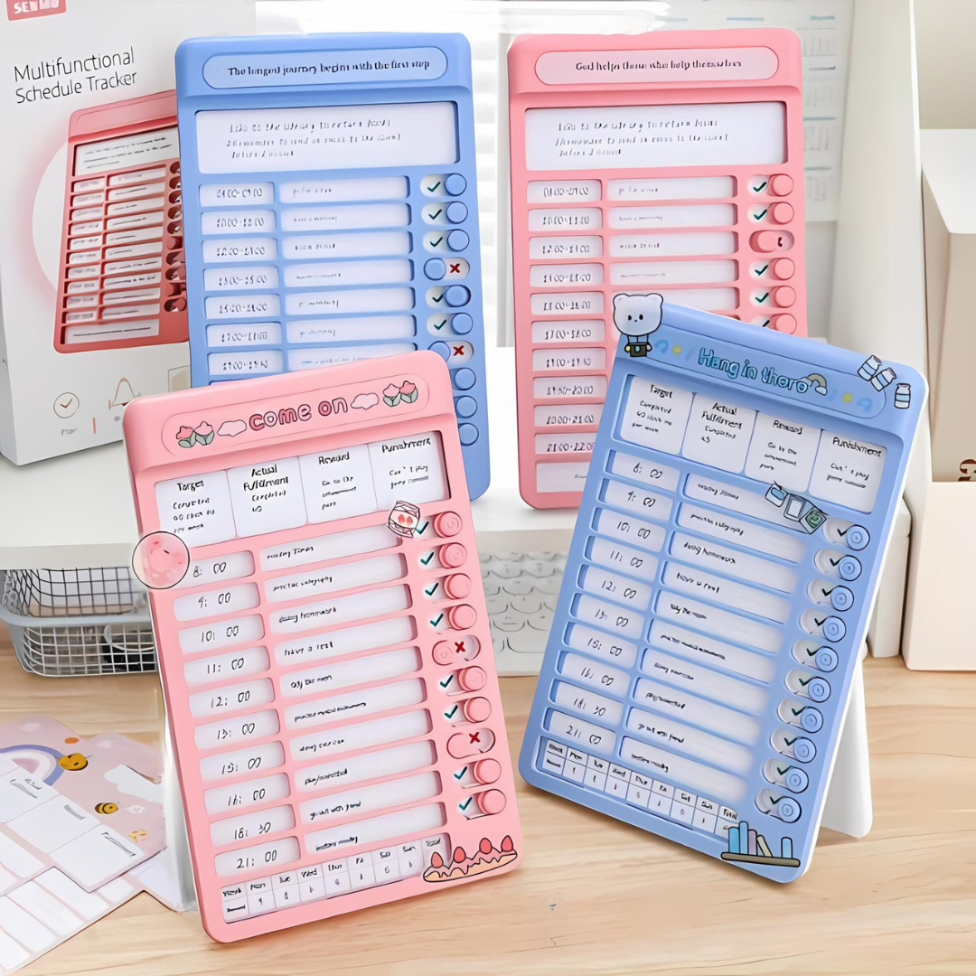 Colorful NIYO TOYS multifunctional schedule tracker for kids with various activity sections