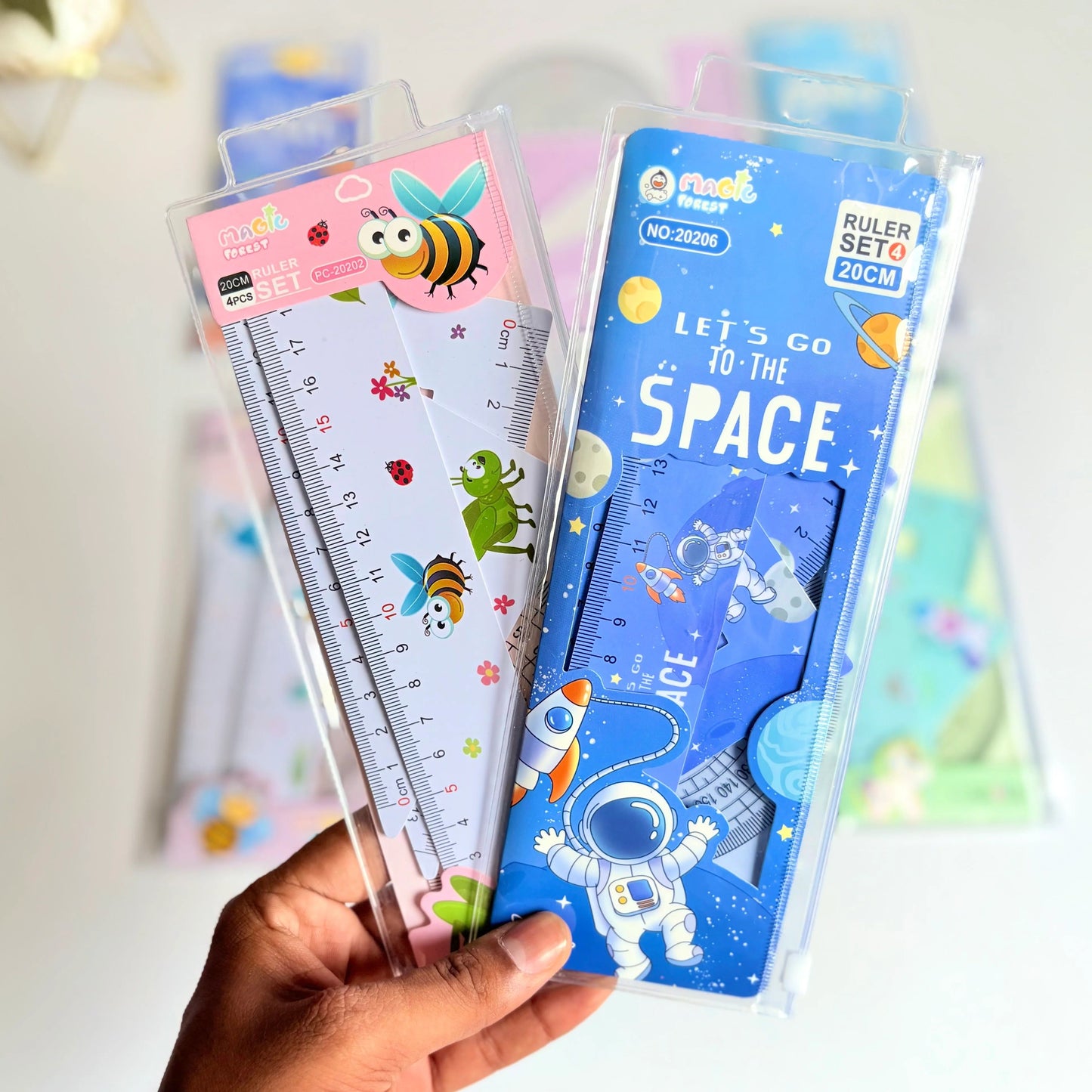 NIYO TOYS 20cm ruler set return gift with colorful cartoon animal and space theme designs