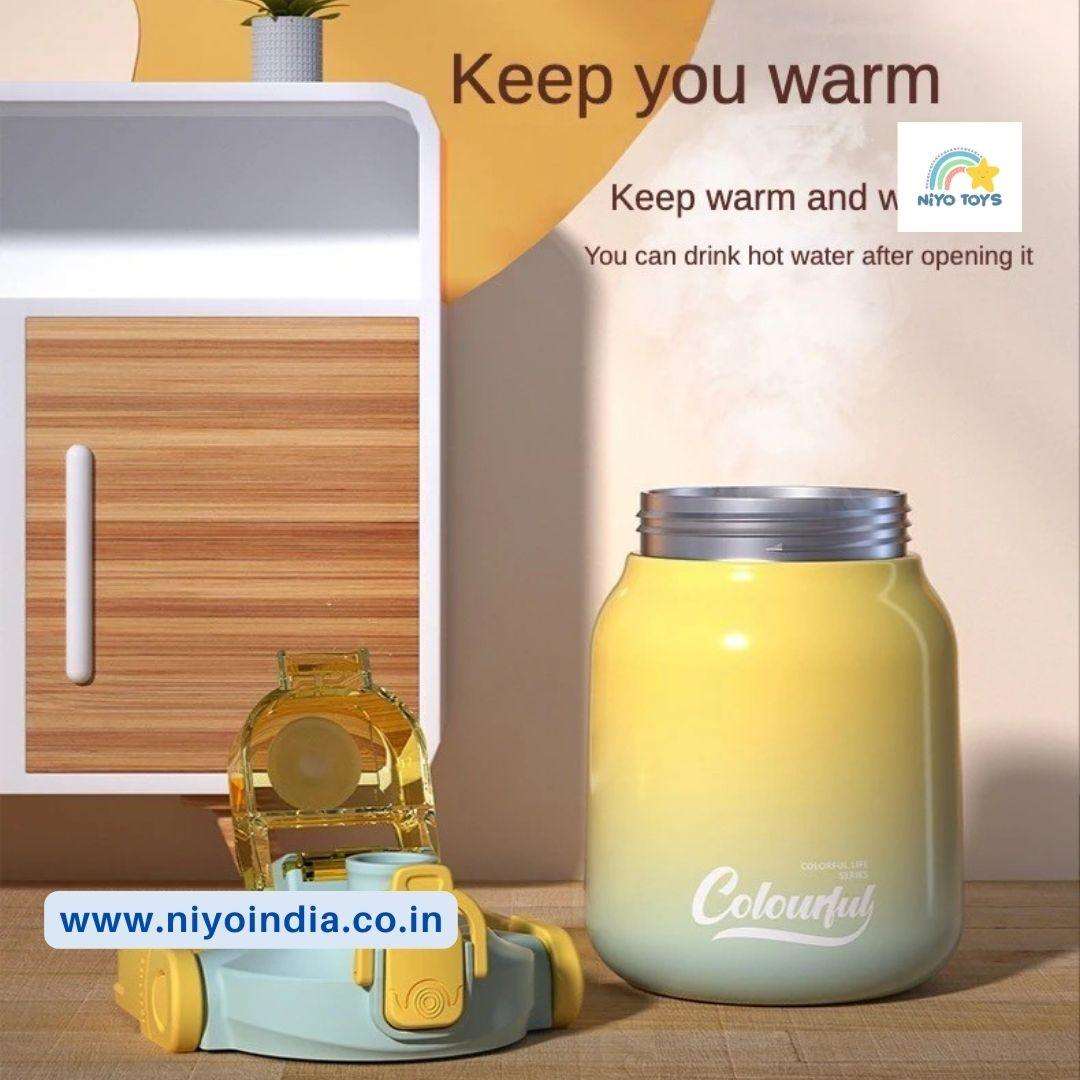 NIYO TOYS 620ml double drink bottle in yellow gradient color with insulated design