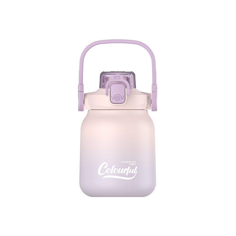 NIYO TOYS 620ml double drink bottle in pastel purple with a carrying handle and flip lid