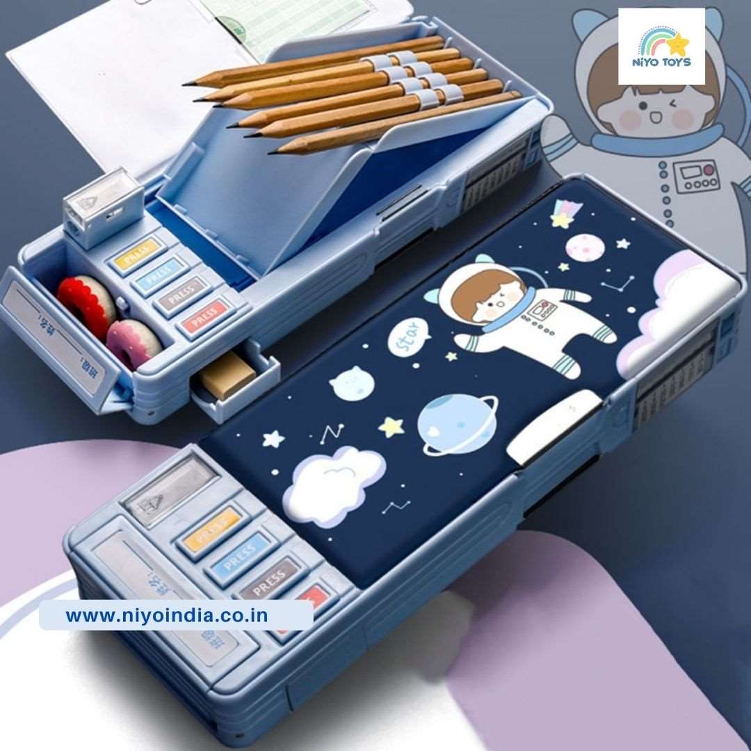 NIYO TOYS pencil box designed for kids featuring educational school supplies kids theme with colorful design