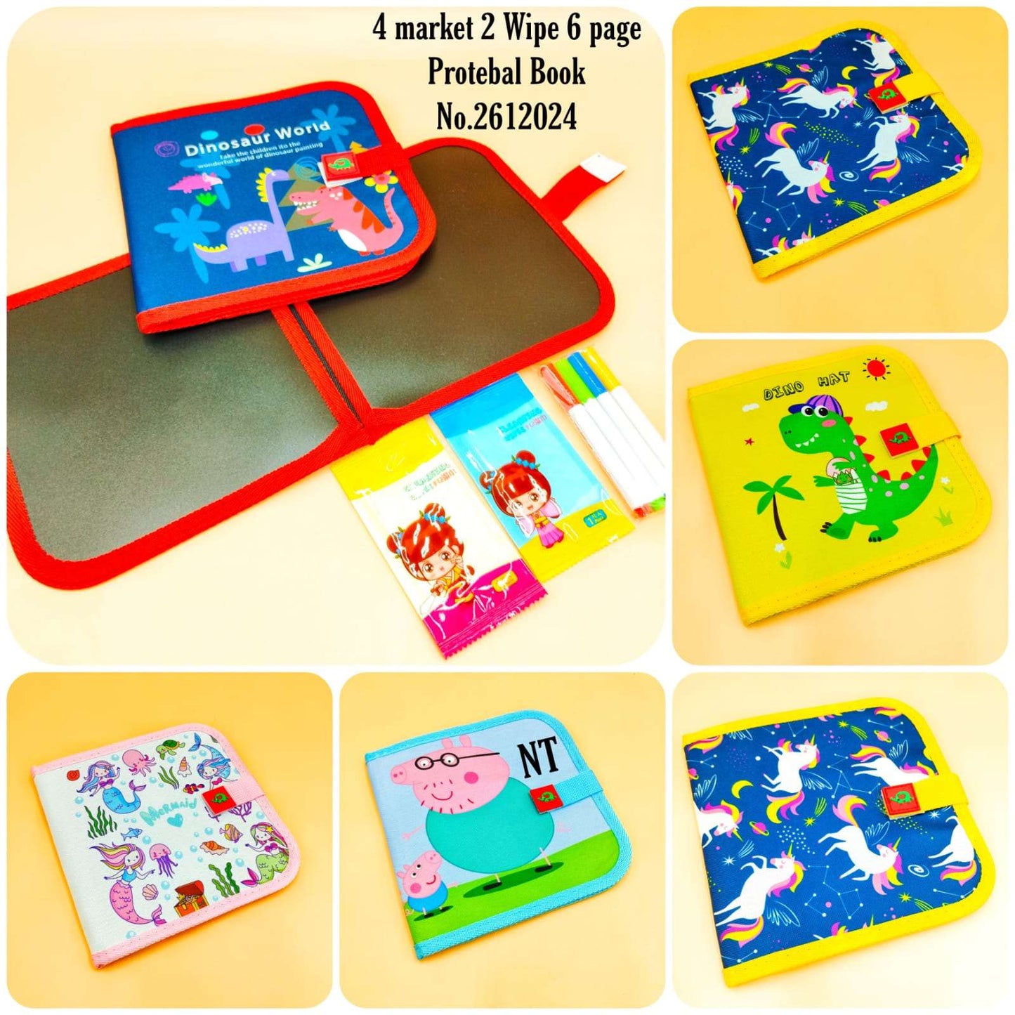 NIYO TOYS erasable doodle book for kids featuring colorful themes and wipeable pages