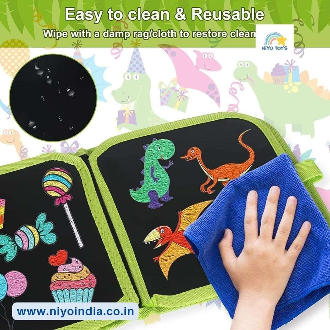 NIYO TOYS erasable doodle book for kids, easy to clean and reusable with colorful illustrations