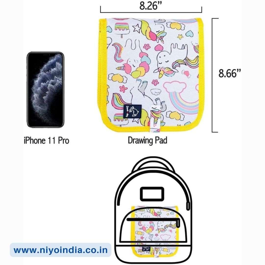 NIYO TOYS Erasable Doodle Book for Kids with Colorful Unicorn Design and Convenient Size