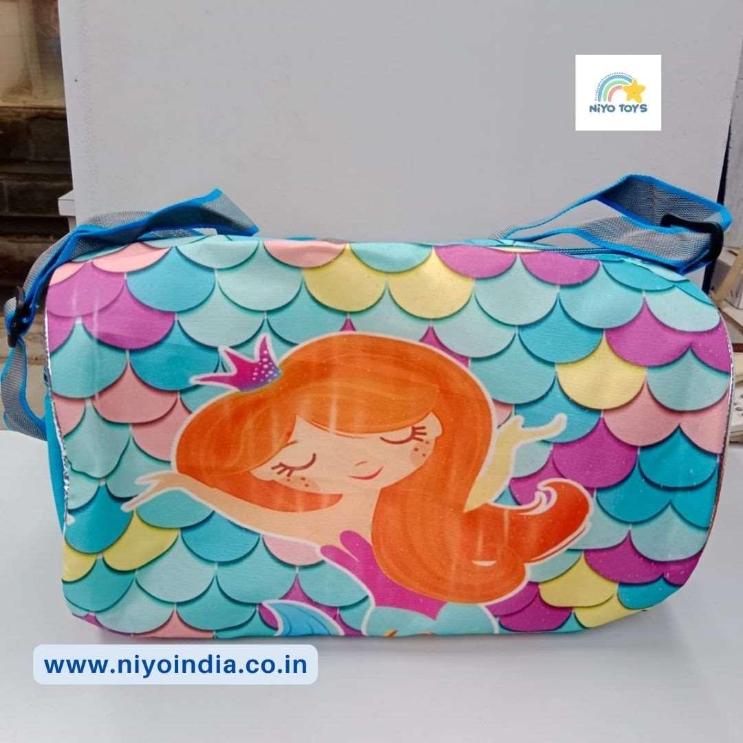 NIYO TOYS kids duffle bag gift featuring a colorful mermaid design for children