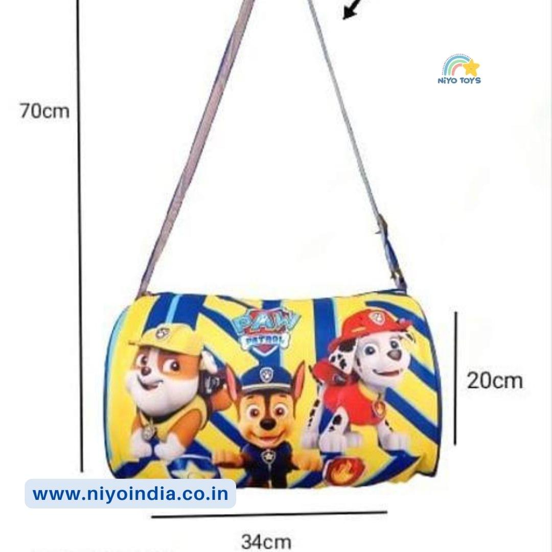 NIYO TOYS Kids Duffle Bag Gift featuring Paw Patrol characters in vibrant colors