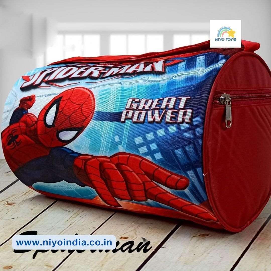 NIYO TOYS Spider-Man Kids Duffle Bag Gift with vibrant colors and fun design for young superhero fans