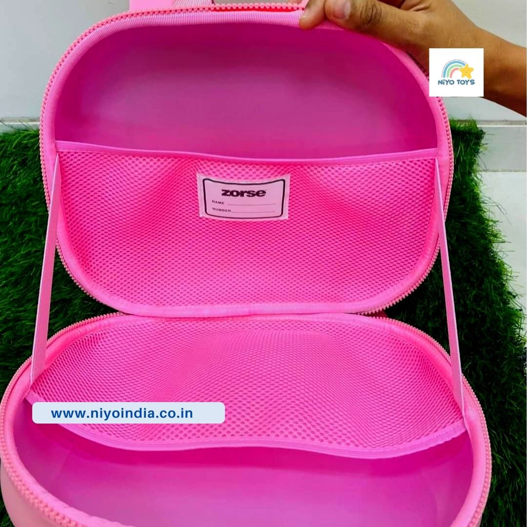 NIYO TOYS Pink School Bag with Mesh Pocket for Organized Storage and Easy Access