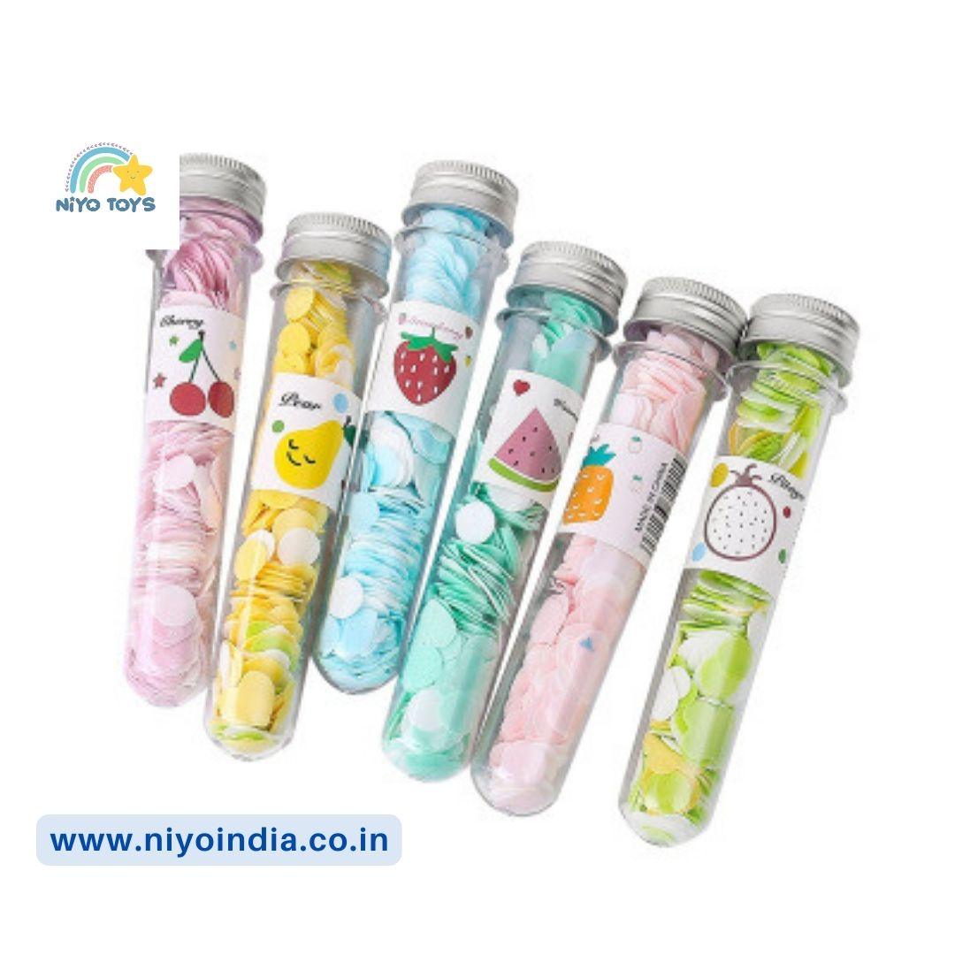 NIYO TOYS portable disposable paper soap in colorful tubes for fun and easy hand washing
