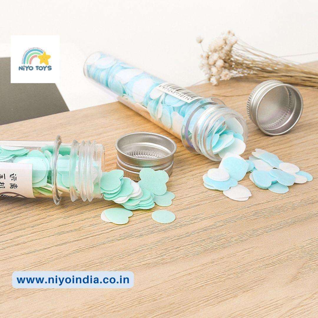 Portable disposable paper soap in various colors stored in clear containers for convenient use