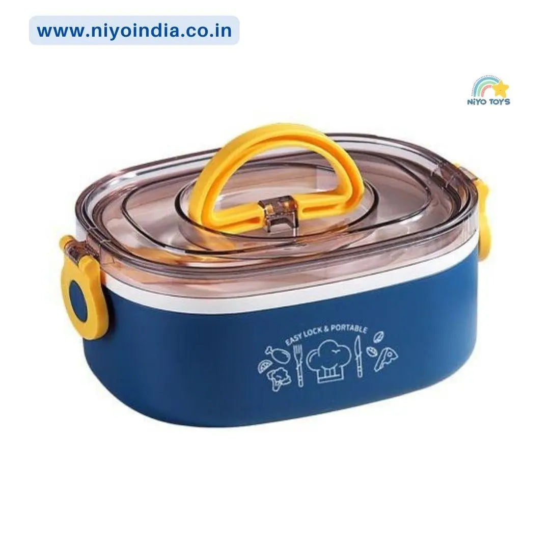 NIYO TOYS stainless steel lunch box for kids with easy lock design and portable handle