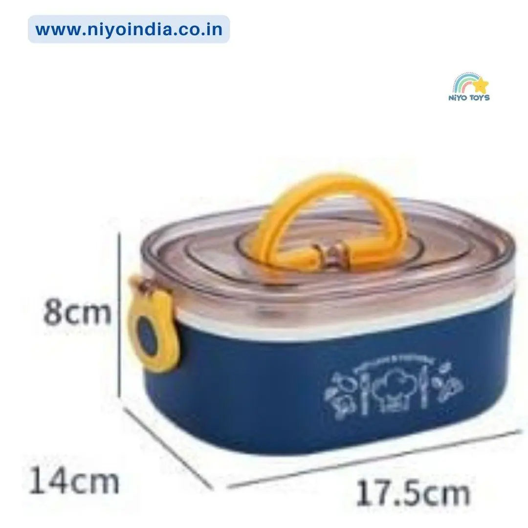 NIYO TOYS Stainless Steel Lunch Box for Kids with Leak-Proof Design and Bright Colors