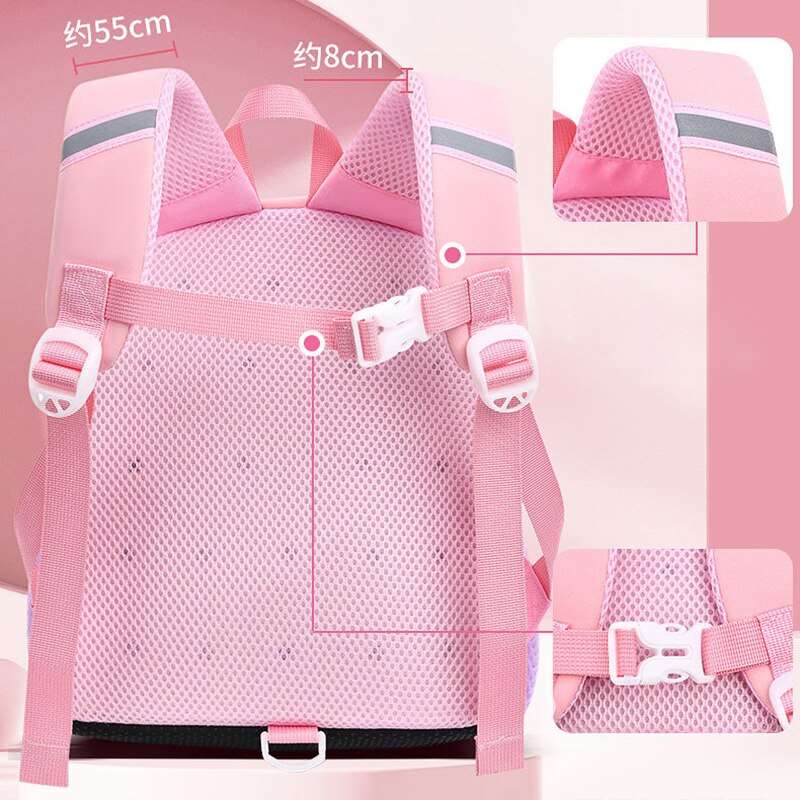 Pink NIYO TOYS waterproof children's schoolbag with breathable mesh and adjustable straps