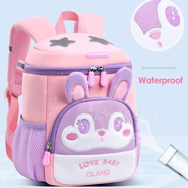 NIYO TOYS cute waterproof children's schoolbag with bunny design and water-resistant fabric