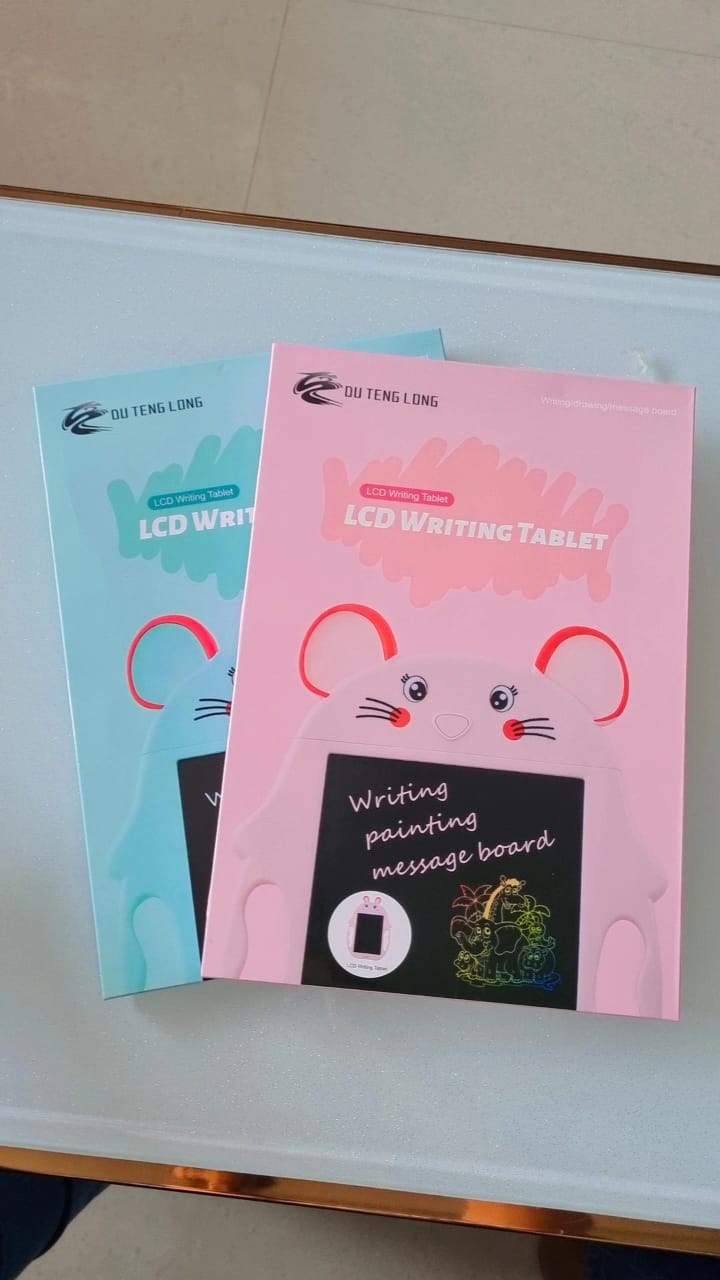 My Store LCD Writing Tablets in Blue and Pink with Mouse Design for Writing and Drawing