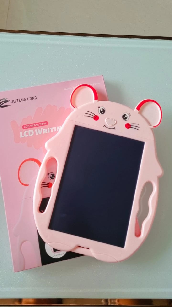 Cute Pink Mouse-Shaped LCD Writing Tablet for Kids with Easy-to-Use Design and Interactive Fun