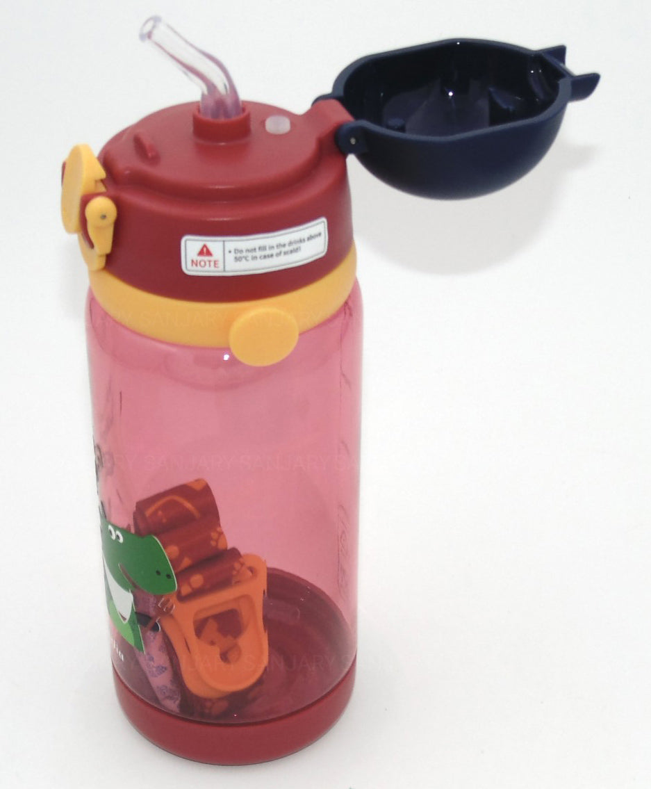NIYO TOYS Owala water bottle in pink and red for kids, featuring a straw and easy-open lid