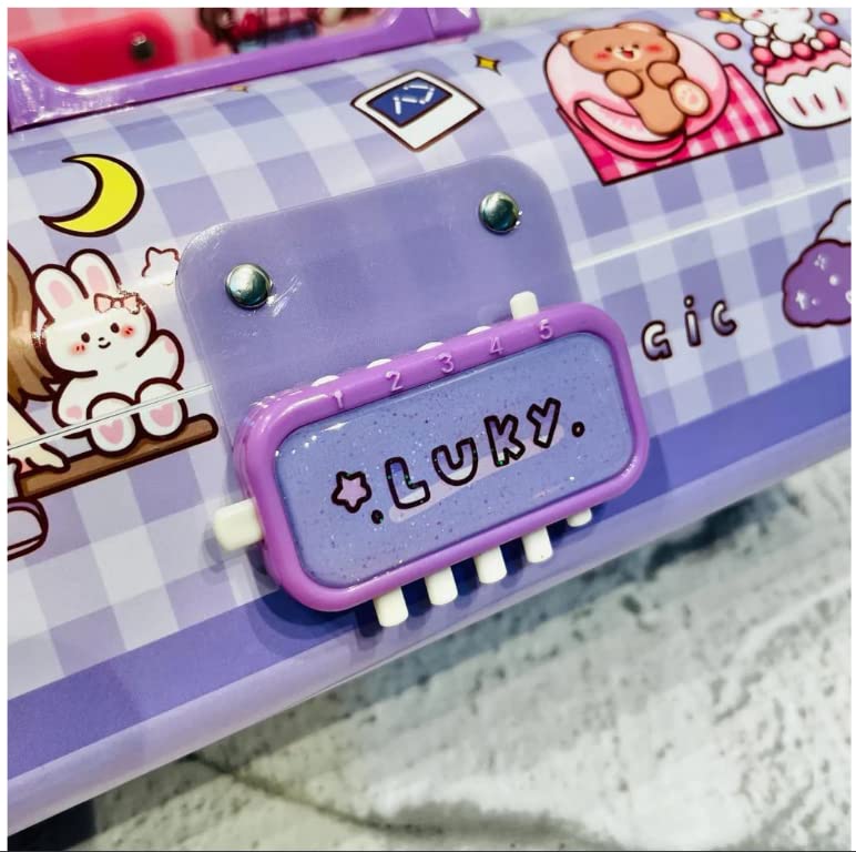 Colorful NIYO TOYS password lock pencil case for kids with cute designs and secure lock feature