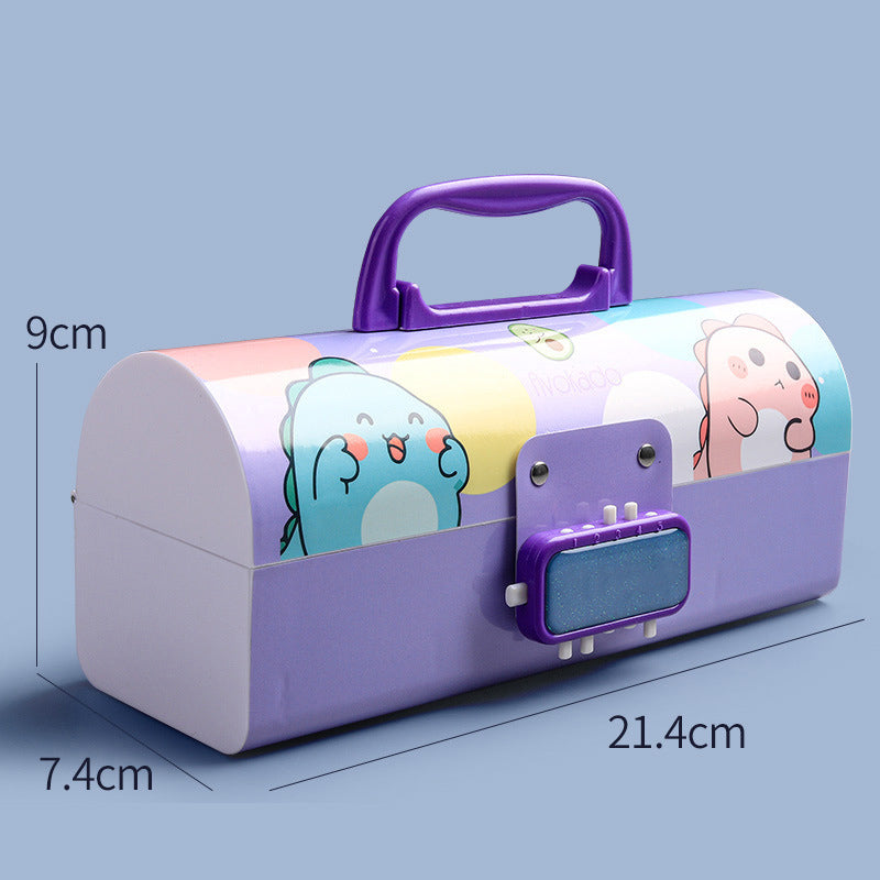 NIYO TOYS password lock pencil case for kids in vibrant colors with cute cartoon designs