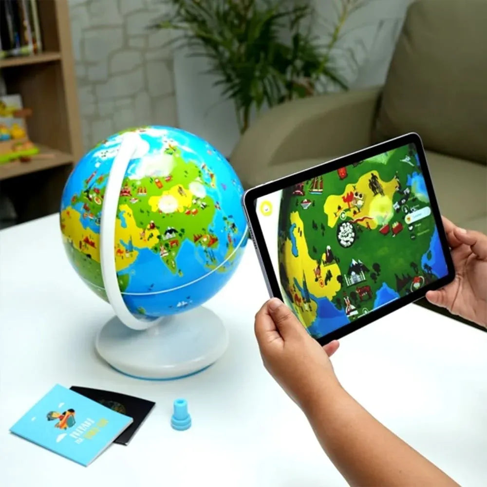 NIYO TOYS interactive educational globe with tablet showing augmented reality features for kids