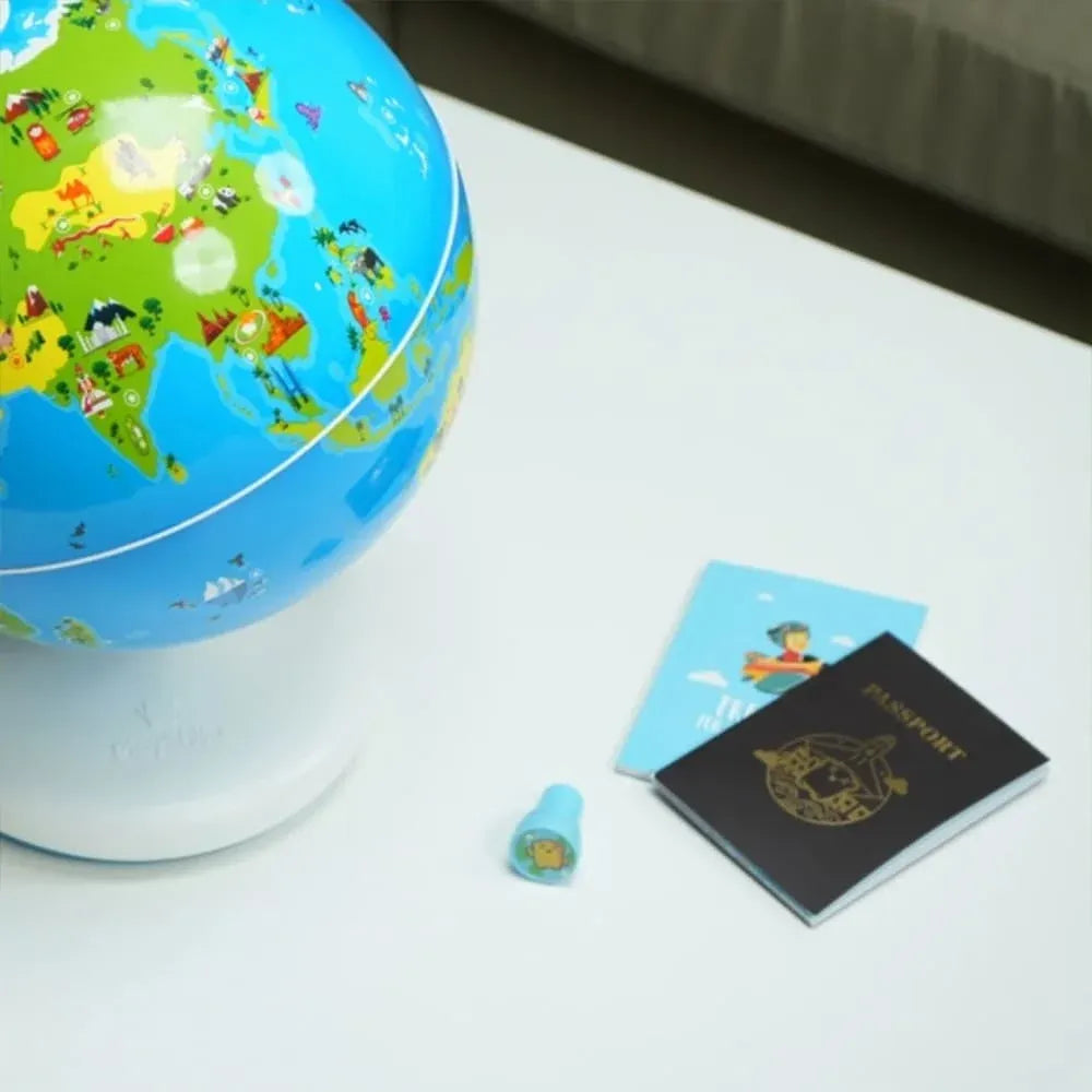 NIYO TOYS colorful educational globe with miniature passport and travel cards for kids learning
