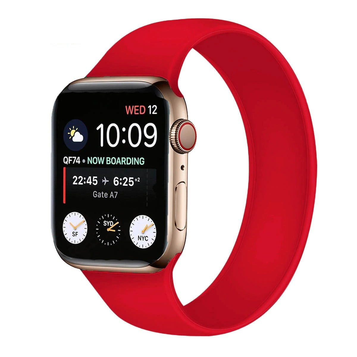 Red sport loop band for Apple Watch 45mm designed for comfort and durability
