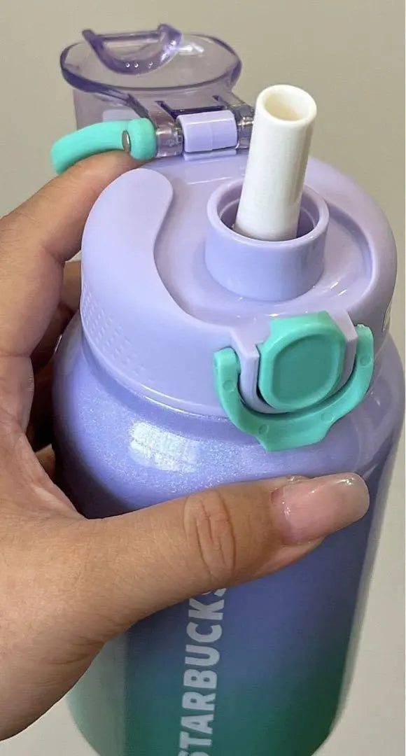 NIYO TOYS Insulated Water Bottle in Purple and Blue with Straw and Secure Lid for Kids