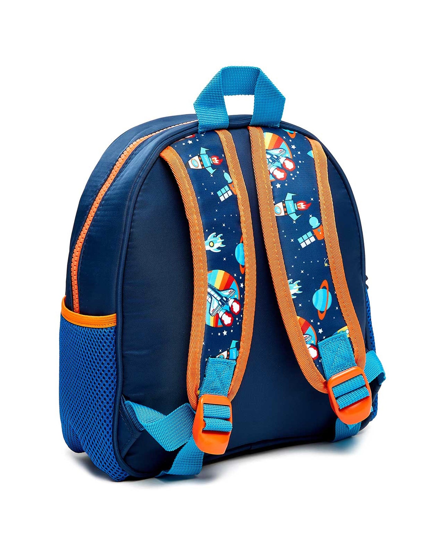 My Store Toddler Backpack with Pouches featuring a colorful rocket and planet design