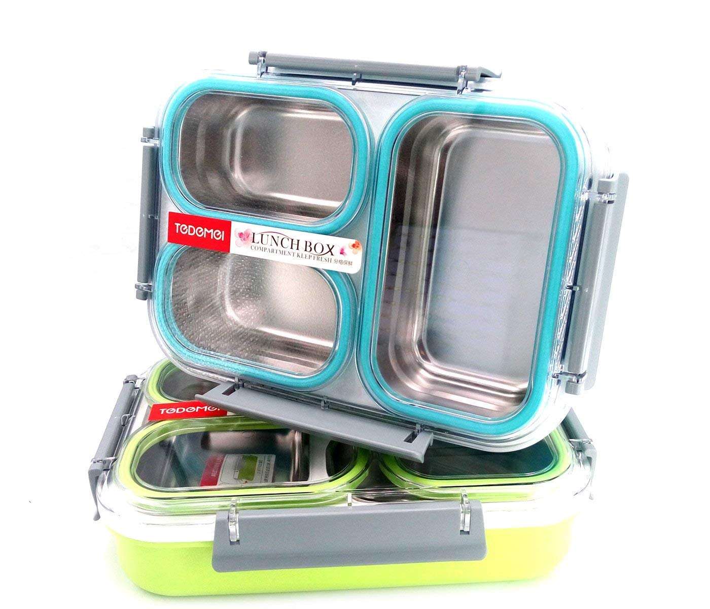 NIYO TOYS insulated stainless steel lunch box with four compartments for versatile food storage