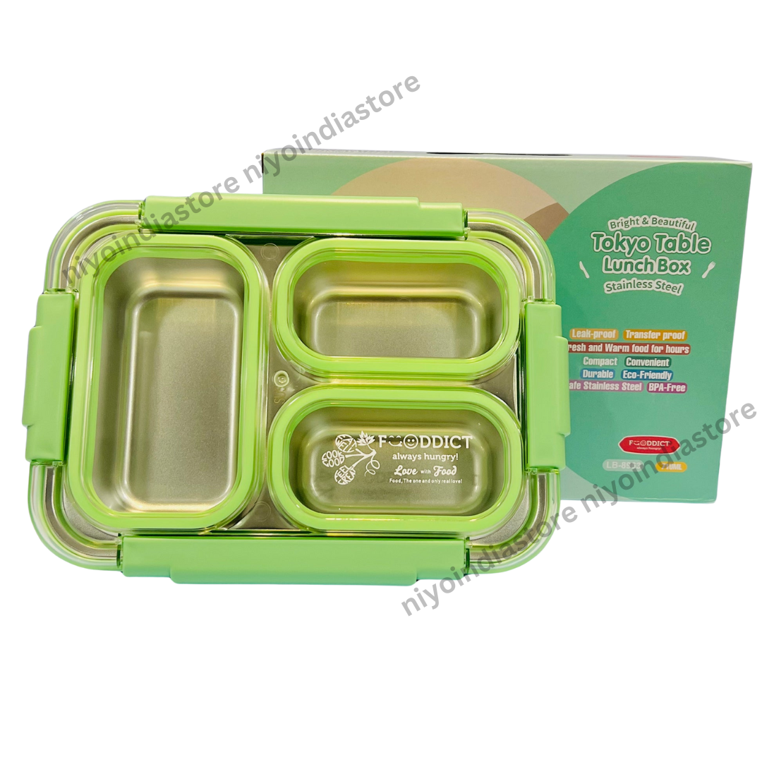 NIYO TOYS spill-proof kids lunchbox with three compartments for hassle-free meals