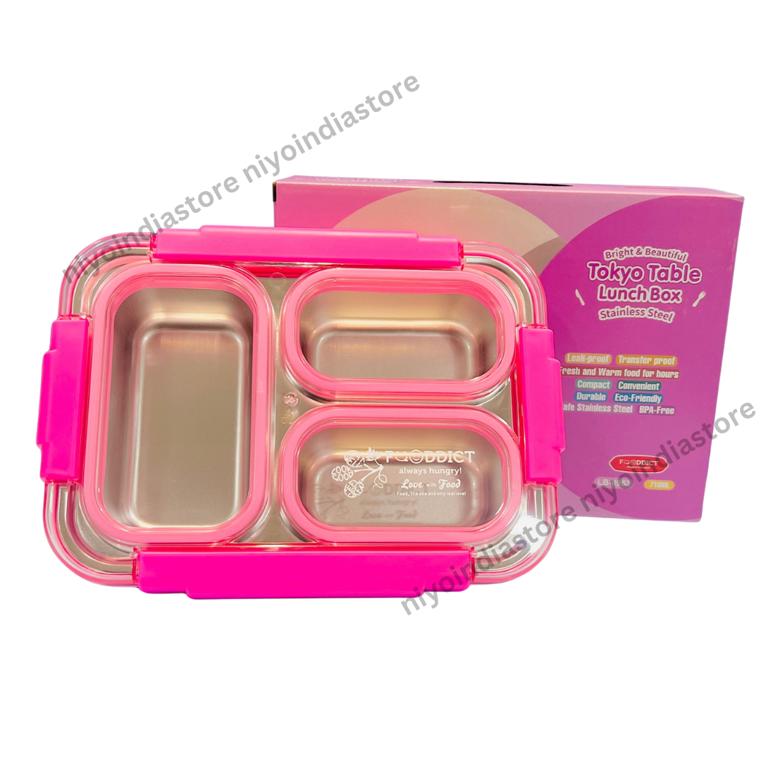 NIYO TOYS Tokyo Table lunch box with compartments, perfect spill-proof kids lunchbox for school meals