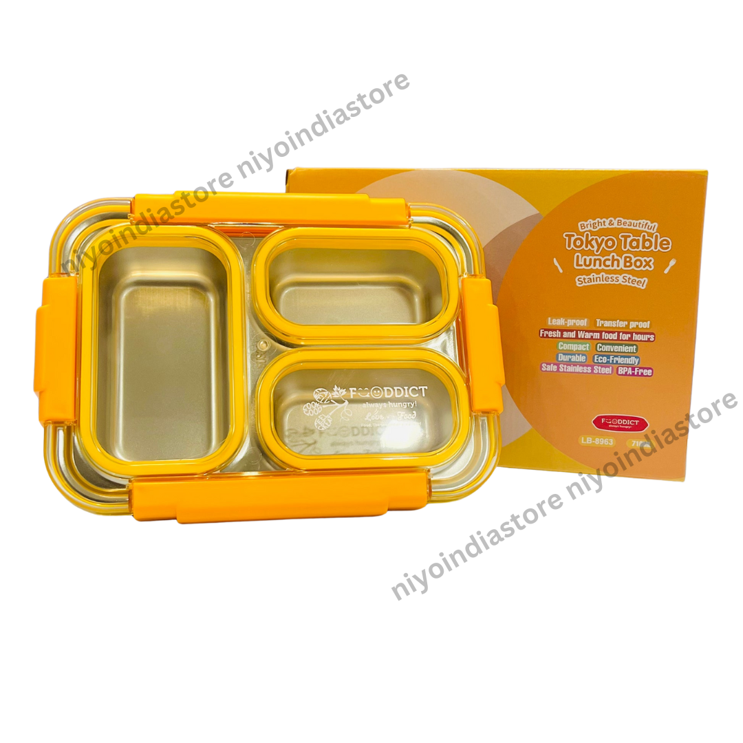 NIYO TOYS spill-proof kids lunchbox with multiple compartments and sealing design for freshness