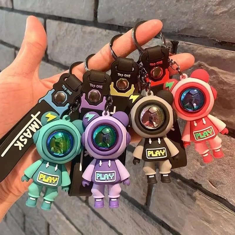 NIYO TOYS colorful bear-shaped return gift keychains with mask holders and play design