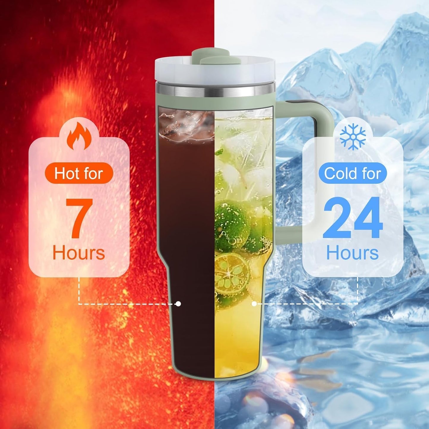 NIYO TOYS travel tumbler for hot and cold drinks keeps beverages hot for 7 hours and cold for 24 hours
