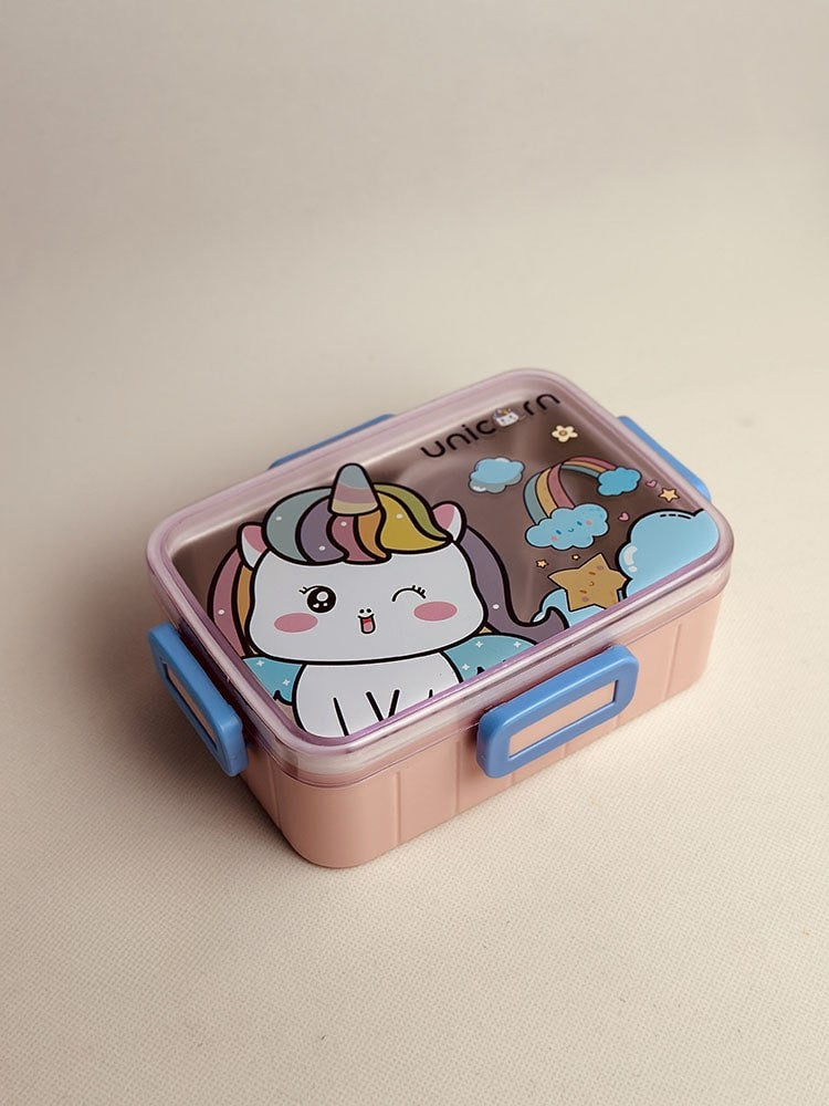NIYO TOYS Unicorn-Themed Lunch Box with Colorful Design and Easy-Open Latches