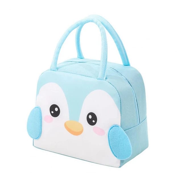 Cute penguin unique animal design lunch bags with sturdy handles for kids