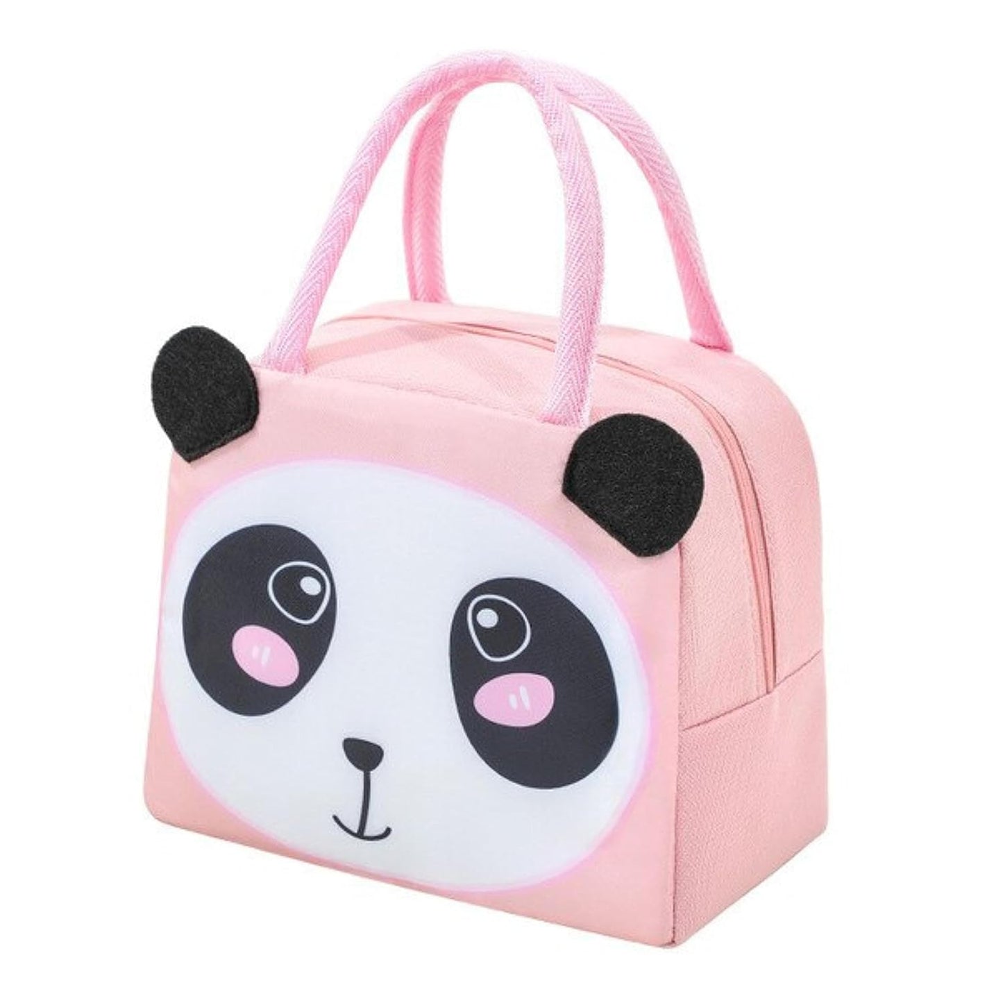 NIYO TOYS unique animal design lunch bags featuring a cute panda face and pink accents