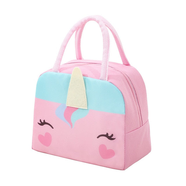 NIYO TOYS unique animal design lunch bags featuring a cute unicorn face with pink color and playful details